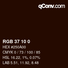 カラーコード: RGB 37 10 0 | qconv.com