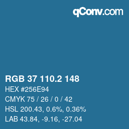 カラーコード: RGB 37 110.2 148 | qconv.com