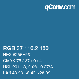 カラーコード: RGB 37 110.2 150 | qconv.com