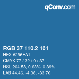 カラーコード: RGB 37 110.2 161 | qconv.com