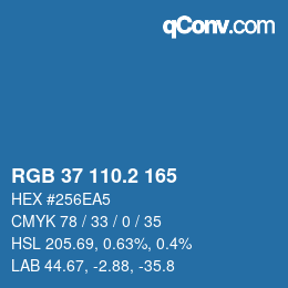 カラーコード: RGB 37 110.2 165 | qconv.com