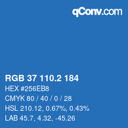 カラーコード: RGB 37 110.2 184 | qconv.com