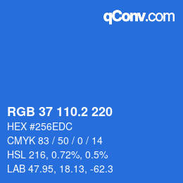 カラーコード: RGB 37 110.2 220 | qconv.com