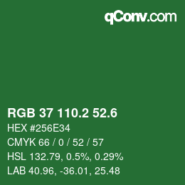カラーコード: RGB 37 110.2 52.6 | qconv.com