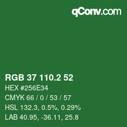 カラーコード: RGB 37 110.2 52 | qconv.com