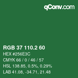 カラーコード: RGB 37 110.2 60 | qconv.com