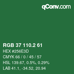 カラーコード: RGB 37 110.2 61 | qconv.com