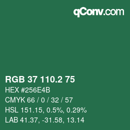 カラーコード: RGB 37 110.2 75 | qconv.com
