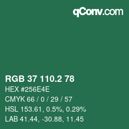 カラーコード: RGB 37 110.2 78 | qconv.com