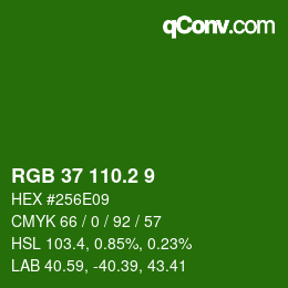 カラーコード: RGB 37 110.2 9 | qconv.com