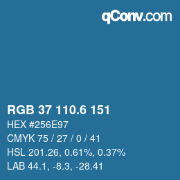 カラーコード: RGB 37 110.6 151 | qconv.com