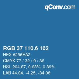 カラーコード: RGB 37 110.6 162 | qconv.com