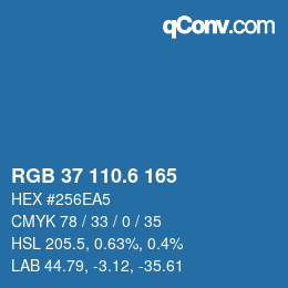 カラーコード: RGB 37 110.6 165 | qconv.com