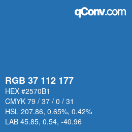 颜色代码: RGB 37 112 177 | qconv.com