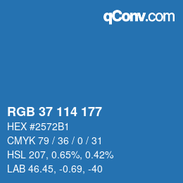 Color code: RGB 37 114 177 | qconv.com