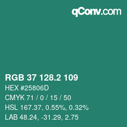 カラーコード: RGB 37 128.2 109 | qconv.com