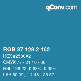 カラーコード: RGB 37 128.2 162 | qconv.com