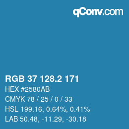 カラーコード: RGB 37 128.2 171 | qconv.com