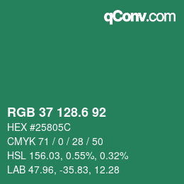 カラーコード: RGB 37 128.6 92 | qconv.com
