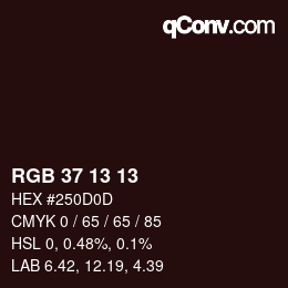 カラーコード: RGB 37 13 13 | qconv.com