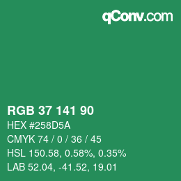 Color code: RGB 37 141 90 | qconv.com