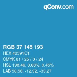 カラーコード: RGB 37 145 193 | qconv.com