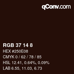 Color code: RGB 37 14 8 | qconv.com