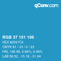 Color code: RGB 37 151 196 | qconv.com
