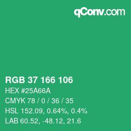 Color code: RGB 37 166 106 | qconv.com