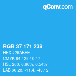 Color code: RGB 37 171 238 | qconv.com