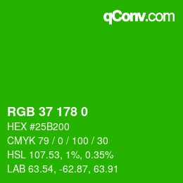 Color code: RGB 37 178 0 | qconv.com