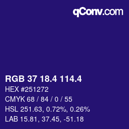 カラーコード: RGB 37 18.4 114.4 | qconv.com