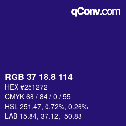 Color code: RGB 37 18.8 114 | qconv.com