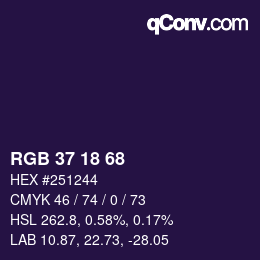 Farbcode: RGB 37 18 68 | qconv.com