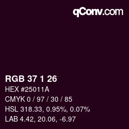 Color code: RGB 37 1 26 | qconv.com