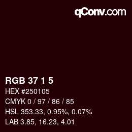 Color code: RGB 37 1 5 | qconv.com