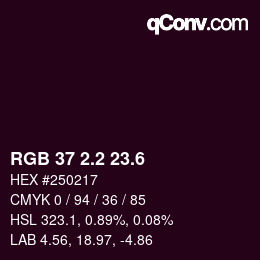 カラーコード: RGB 37 2.2 23.6 | qconv.com