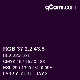 カラーコード: RGB 37 2.2 43.6 | qconv.com