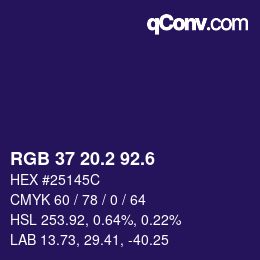 カラーコード: RGB 37 20.2 92.6 | qconv.com
