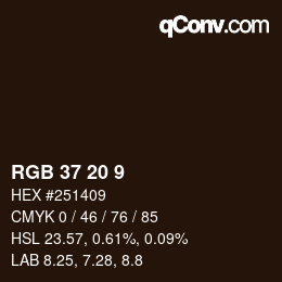 Farbcode: RGB 37 20 9 | qconv.com