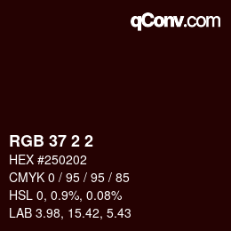 Color code: RGB 37 2 2 | qconv.com