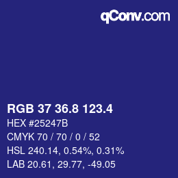 カラーコード: RGB 37 36.8 123.4 | qconv.com