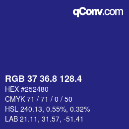 カラーコード: RGB 37 36.8 128.4 | qconv.com