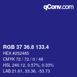 カラーコード: RGB 37 36.8 133.4 | qconv.com