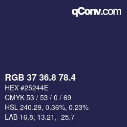 カラーコード: RGB 37 36.8 78.4 | qconv.com