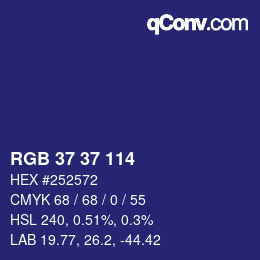 Color code: RGB 37 37 114 | qconv.com