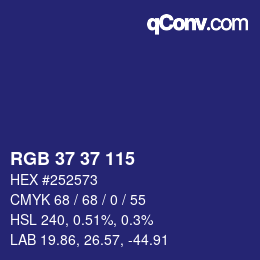 Color code: RGB 37 37 115 | qconv.com