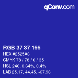 Color code: RGB 37 37 166 | qconv.com