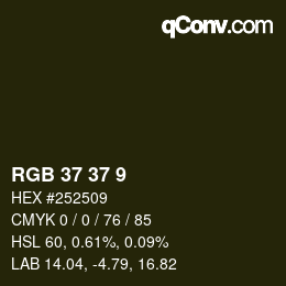 Farbcode: RGB 37 37 9 | qconv.com