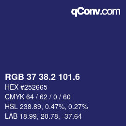 カラーコード: RGB 37 38.2 101.6 | qconv.com